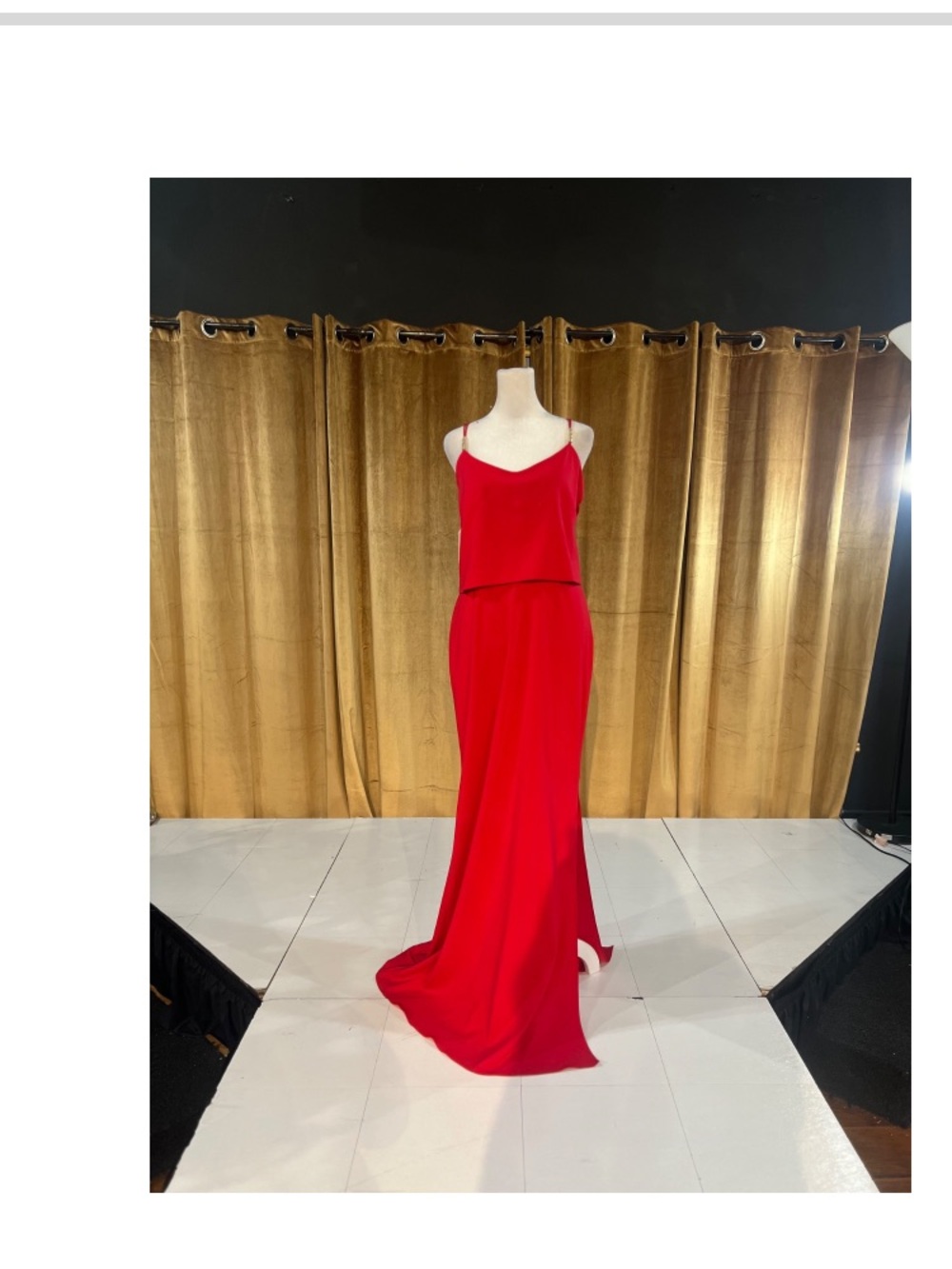 Red Sleeveless Evening Gown